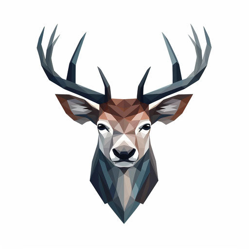 Deer drawing in Minimalist style, on white background