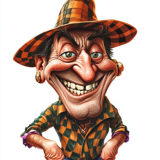 Humorous caricature of an english caricature clipart