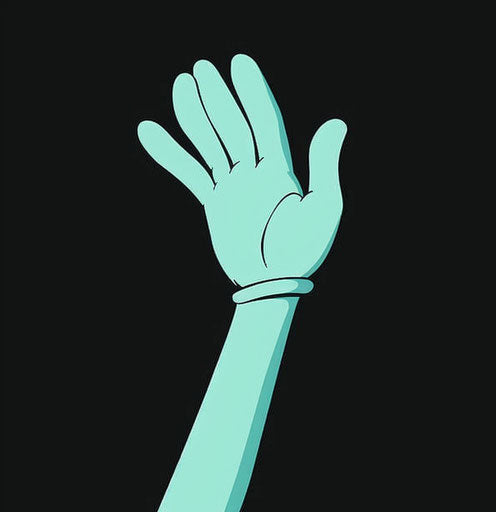 Arm shaped like Mickey's hand, turquoise on black