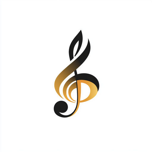 Inspiring music logo with a stylized treble clef
