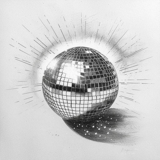 Sketch of an ethereal disco ball tattoo