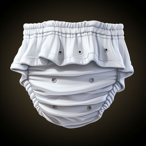 Diaper illustration in the style of Chiaroscuro Art, on white background