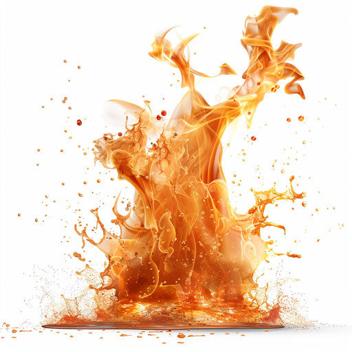 Hyper-realistic heat illustration on flat white backdrop