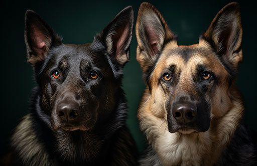 German shepherd training, light green and dark amber style