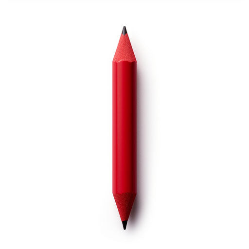 Red crayon in Minimalist style on white background