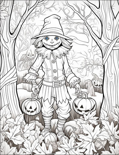 Scarecrow Halloween coloring pages for kids