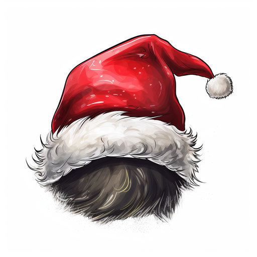 Santa hat in Chiaroscuro Art style, on white background