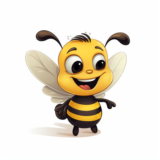 Chiaroscuro Art style clipart of a cute bee on white background