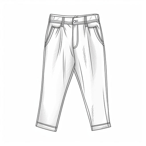 Minimalist style pants illustration on white background