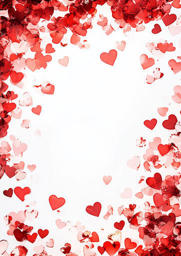 Valentine's Day background with red and pink hearts
