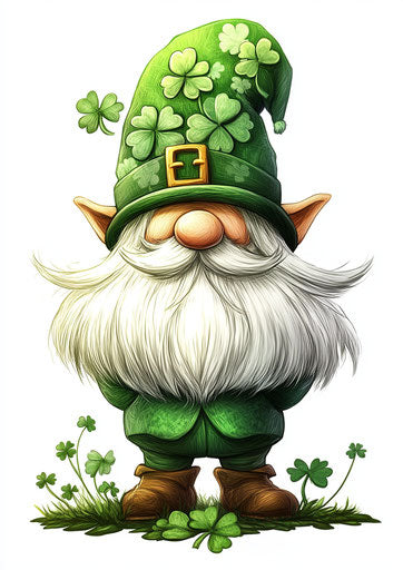 St. Patrick's Day gnome with a clover hat