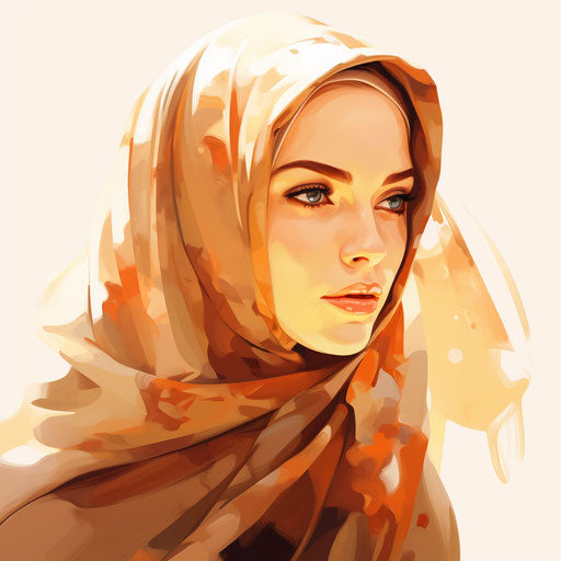 Muslim illustration in the style of Oil painting, on a white background