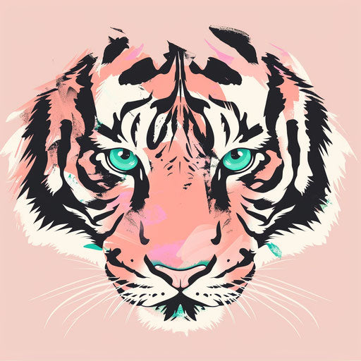 Candy-colored tiger eyes tattoo sketch