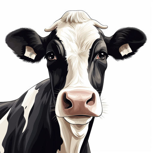 Cow vector in Minimalist style, on white background