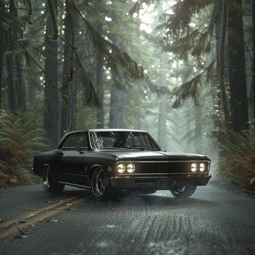 1967 Chevy Bel Air with matte black stealth finish