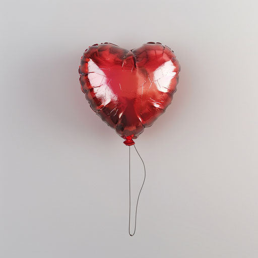 Heart balloon PNG on white background with soft lighting