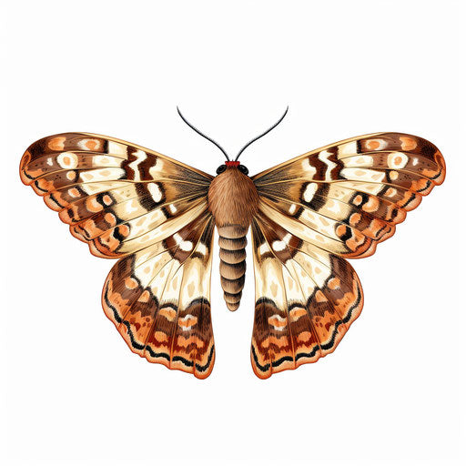Butterfly illustration in the style of Chiaroscuro Art, on white background