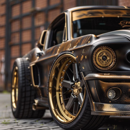 Steampunk-inspired classic Ford Mustang GT Shelby with brass fittings
