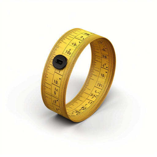 Minimalist style clipart of a tape measure on white background