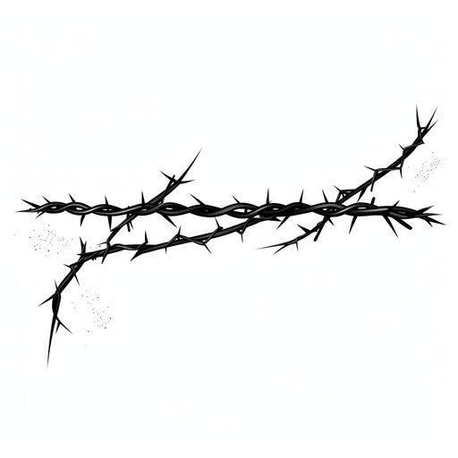 Barbed Wire Clipart in Minimalist Style, on White Background
