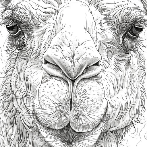 Expressive camel portrait with long lashes