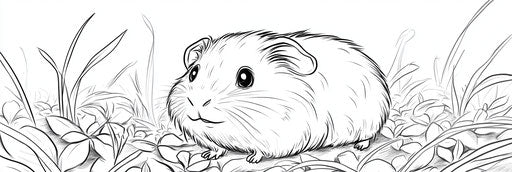 Very simple guinea pig coloring book page 3:1
