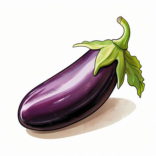 Eggplant clipart in the style of Chiaroscuro Art