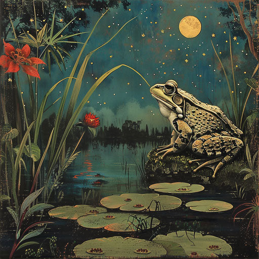 Night-time serenade of a frog