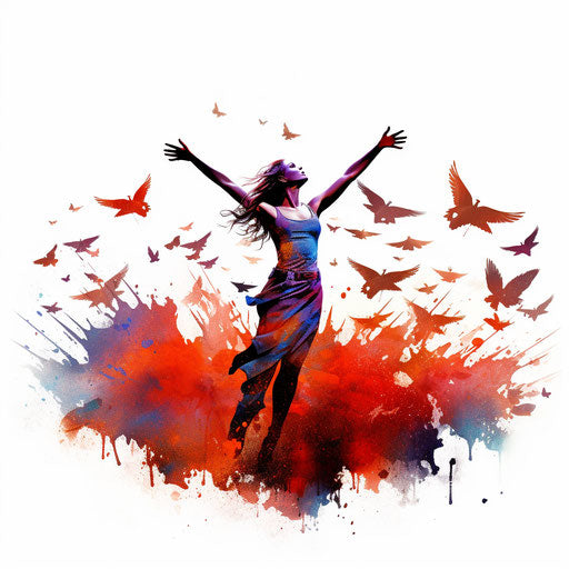 Freedom clipart in the style of Chiaroscuro Art, on white background