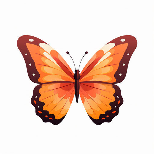 Minimalist butterfly on white background