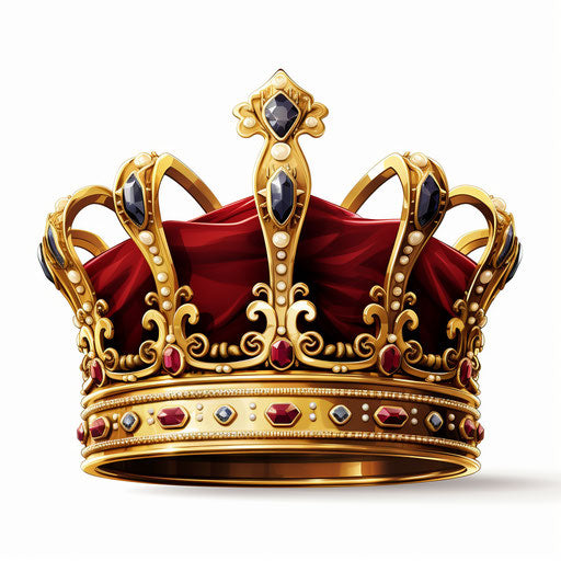 Royal crown in Chiaroscuro Art style, on white background