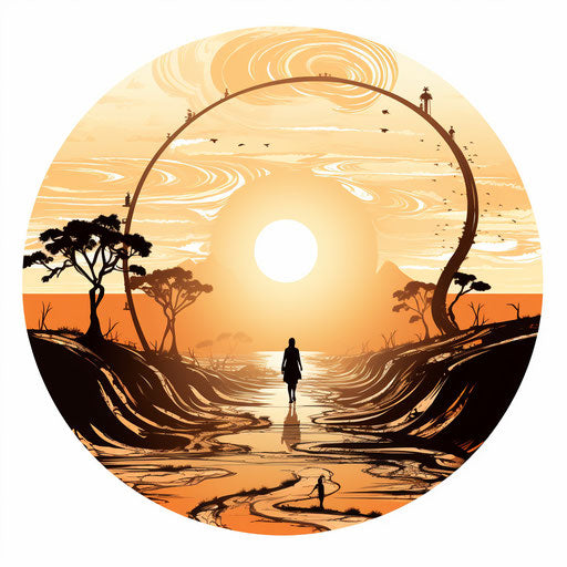 Journey clipart in the style of Chiaroscuro Art, on a white background