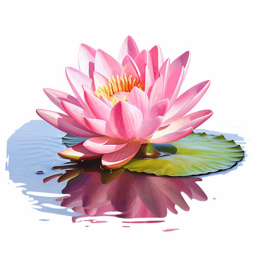 Lotus flower in Oil painting style on white background