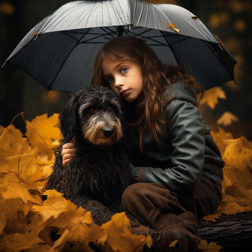Childlike innocence and charm under an umbrella