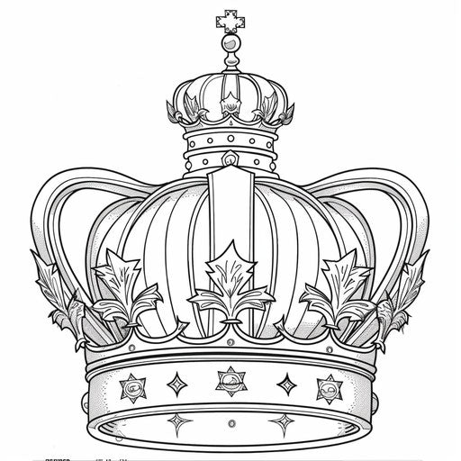 Classic crown for easy coloring by kids