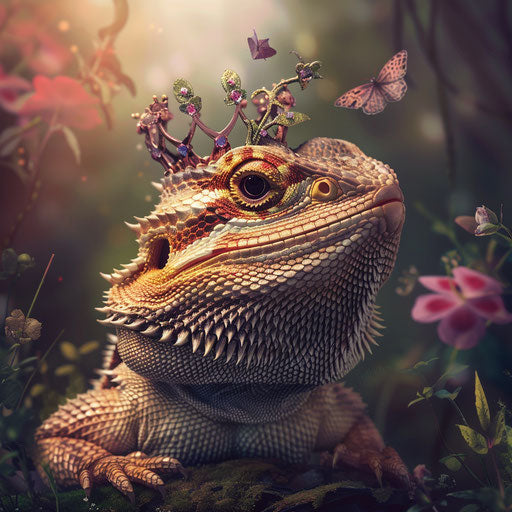 King of reptiles with a tiny crown