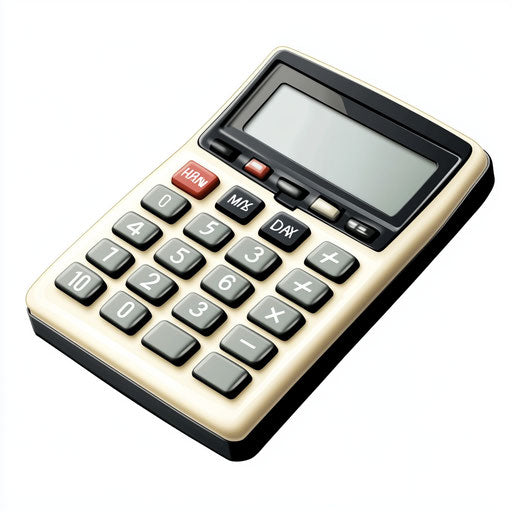Realistic drawing of a basic calculator