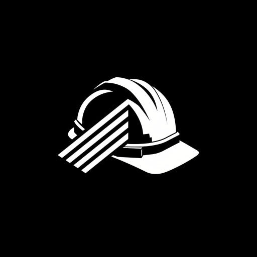 Bold construction logo with high contrast black and white design
