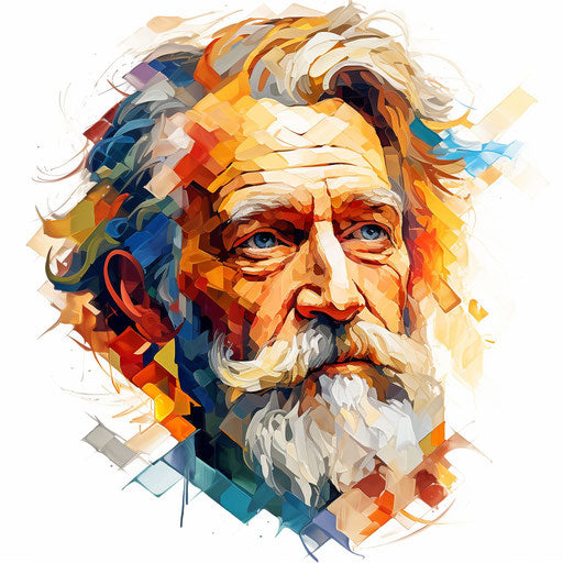 Colorful artwork in the Oil painting style, on white background