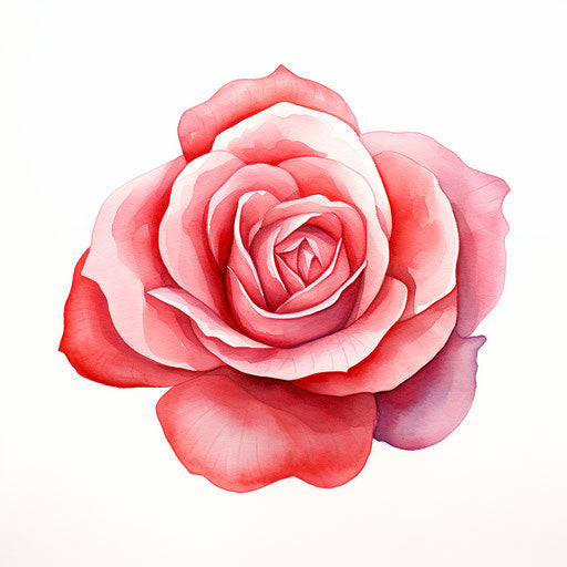 Watercolor illustration of painted rose