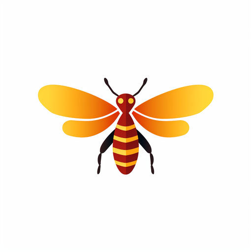 Firefly in Minimalist Style on White Background