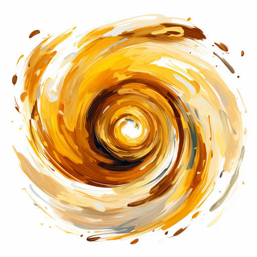 Swirl art in the style of oil painting, on a white background