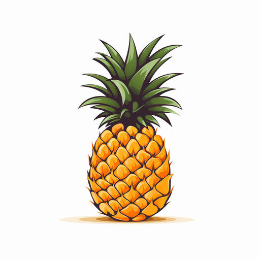 Minimalist pineapple clipart on white background