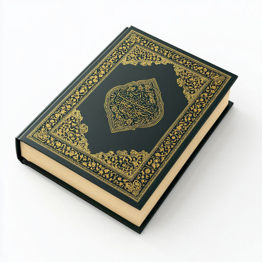 3D Quran in photorealistic style with a flat white background, isolated clipart