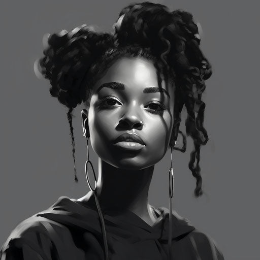 Black in Conte drawing style for a WhatsApp DP