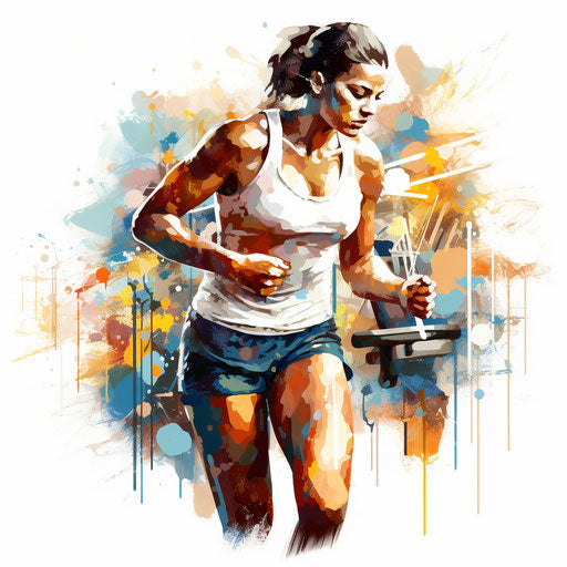 Gym clipart in the style of Impressionistic Art, on a white background