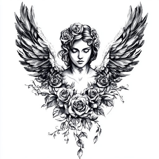 Angel Neck Tattoo Vector Tattoo Designs