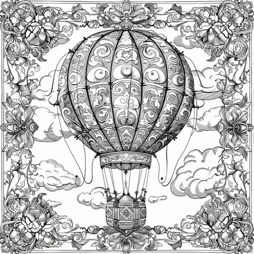 Ornate medieval balloon with intricate designs