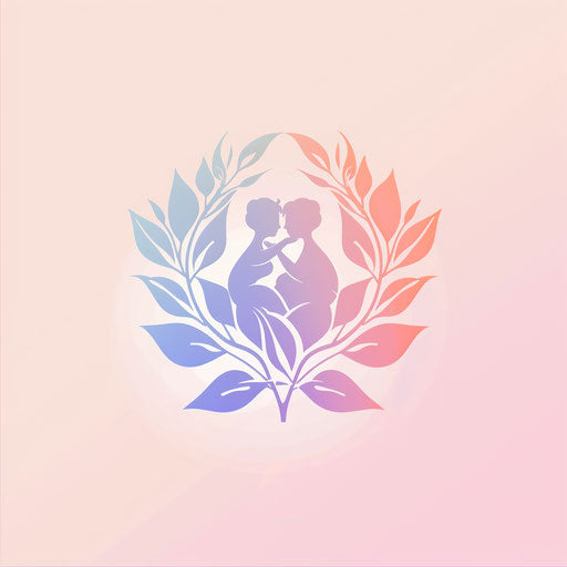 Modern wedding logo with gradient background and soft hues