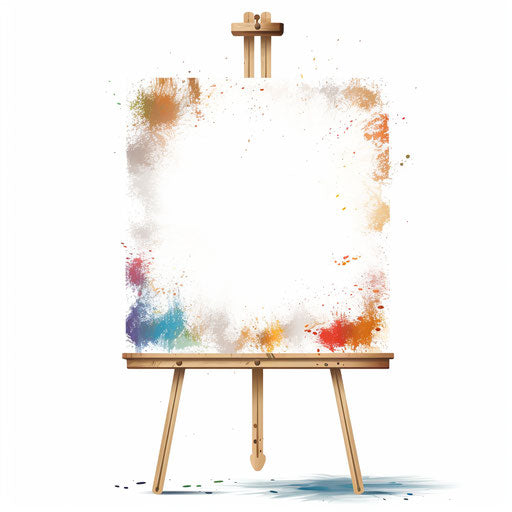 White board clipart in the style of Impressionistic Art
